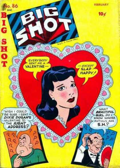 Big Shot 86 - Dixie Dugan - Valentine Card - Beautiful Girl - Heart-shaped Apicture Frame - Bald Old Man