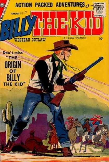 Billy the Kid 15 - Origin - Rifle - Cowboy - Men On Horseback - Cactus