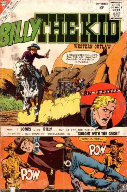 Billy the Kid 24 - Western Outlaw - Horse - Stagecoach - Gunfire - Comics Code