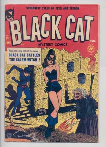 Black Cat 29 - Mystery Comics - The Salem Witch - Masks - Skull - Torch