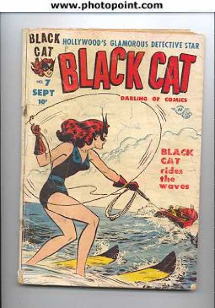 Black Cat 7 - Sept - Darling Comics - Water Skit - Rides The Waves - Detective Star