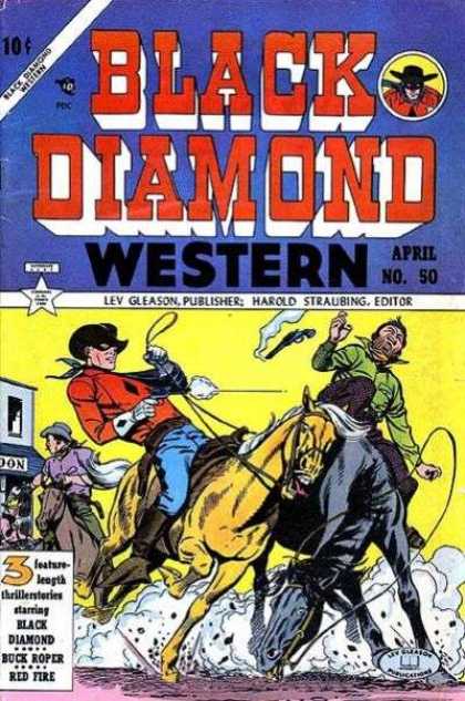 Black Diamond Western 50 - Cap - Lev Gleasonpublisher - Harold Straubingeditor - April No50 - Red Fire