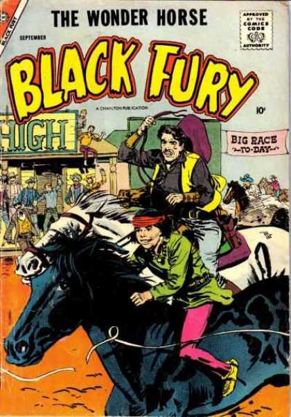 Black Fury 15 - Approved By The Comics Code - The Wonder Horse - Man - Hat - Big Race