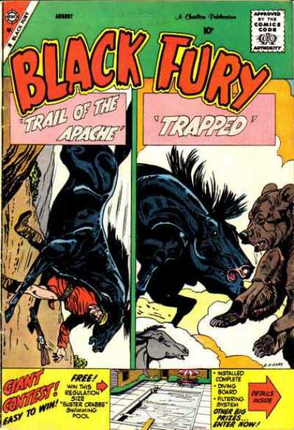 Black Fury 20 - Trail Of The Apache - Trapped - Approved By The Comic Code - Giant Contest - Easy To Win