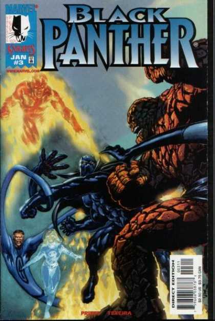 Black Panther (1998) 3 - Human Torch - The Thing - Fantastic Four - Invisible Woman - Mr Fantastic - Mark Texeira