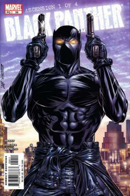 Black Panther (1998) 59 - Masked - Guns - Dark - Night - City Background