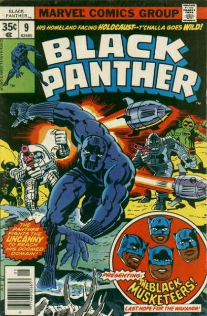 Black Panther 9 - Marvel Comics Group - Approved By The Comics Code Authority - The Black Musketeers - Holocaust - Wild - Jack Kirby