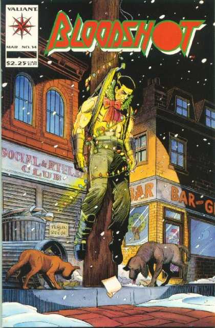 Bloodshot 14 - Dog - Cat - Holiday Lights And Wreath - City Buildings - Dogs