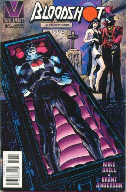 Bloodshot 37 - Valiant - Coffin - Mike Grell - Brent Anderson - Grave Stone