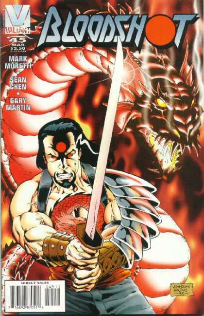 Bloodshot 45 - Sword - Dragon - Sean Chen - Valiant - Direct Sales - Scott Kolins