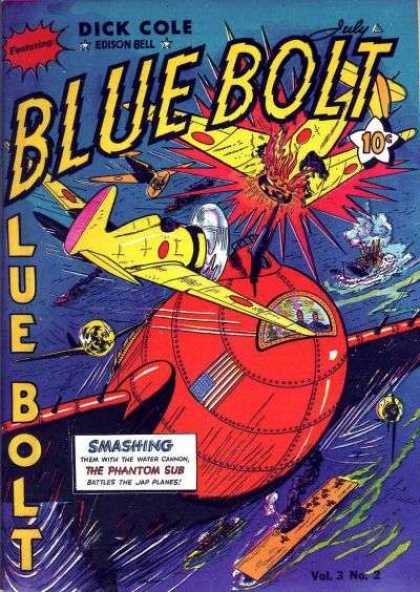 Blue Bolt 26 - Dick Cole - Edison Bell - Airplane - Water Cannon - The Phantom Sub