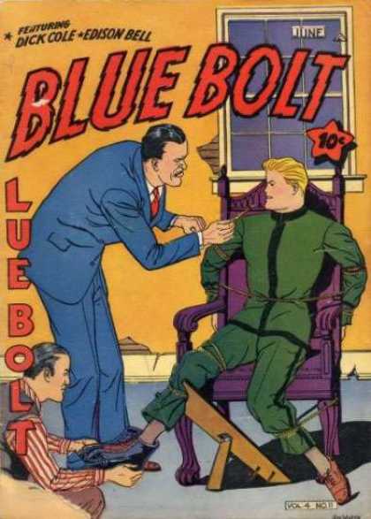Blue Bolt 47 - Window - Dick Cole - Edison Bell - Man Tied To Chair - Man In Suit