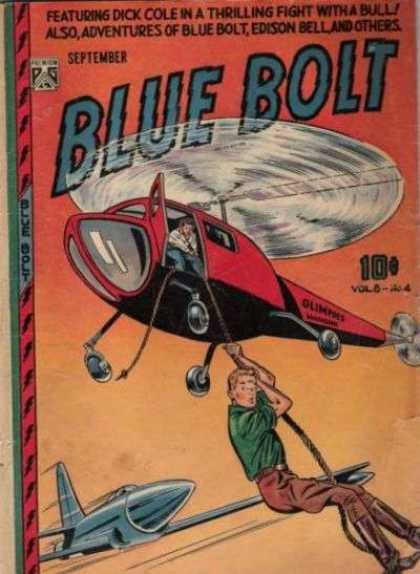 Blue Bolt 82 - Dick Cole In A Thrilling Fight With A Bull - Helicopter - Rope - Plane - Edison Bell