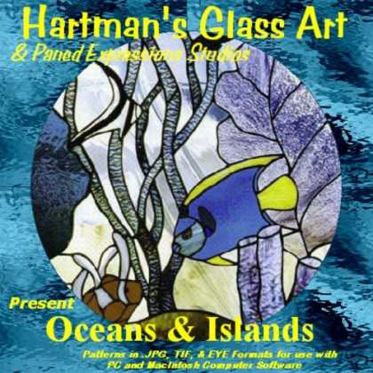 Books About Art - Stained Glass Pattern Collection - "Oceans & Islands"
