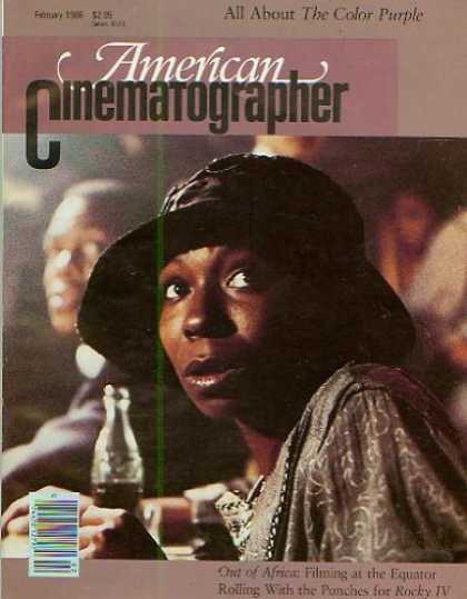 Books About Movies - American Cinematographer Magazine February 1986 (The Color Purple, Out of Africa