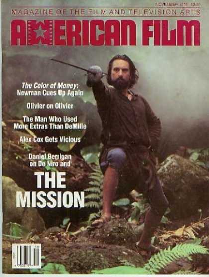 Books About Movies - American Film Magazine November 1986 - Robert DeNiro (Vol. XII, No. 2)