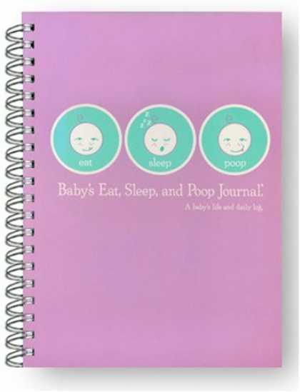 Books About Parenting - Baby's Eat, Sleep and Poop Journal, Log Book Lavender