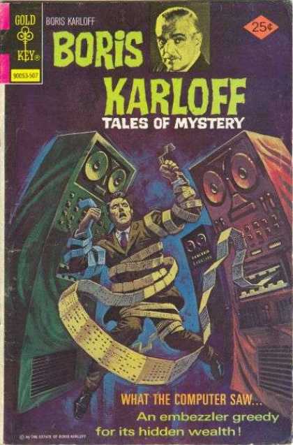 Boris Karloff Tales of Mystery 62 - Gold Key - Compuer - Scared Man - An Embezzler Greedy For Its Hidden Wealth - Business Suit