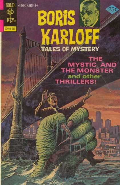 Boris Karloff Tales of Mystery 64 - Bridge - River - Man - Monster - Hand