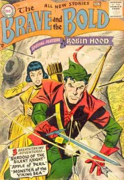 Brave and the Bold 12 - Robin Hood - Bow - Arrow - Green Hat - Yellow - George Perez, Tom Smith