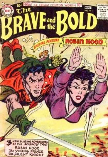 Brave and the Bold 14 - Free Ice Cream Coupon - Robin Hood - The Viking Prince - The Silent Kmight - Underwater - Scott Kolins