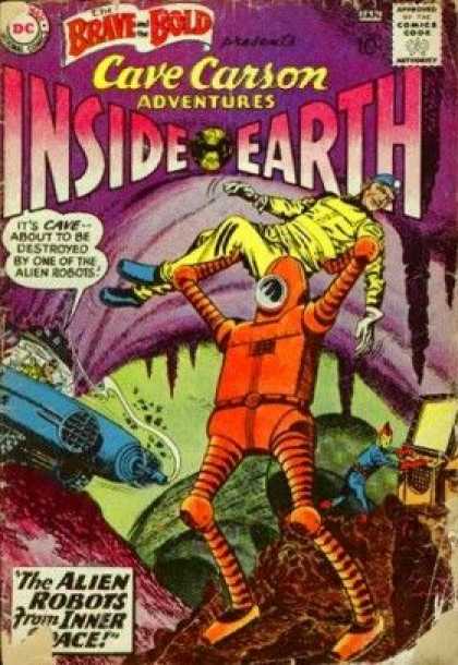 Brave and the Bold 33 - Cave Carson - Inside Earth - Alien Robots - Alien Robots From Inner Space - Space Suits