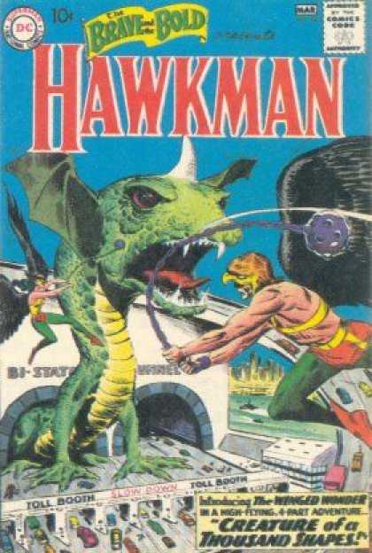 Brave and the Bold 34 - Hawkman - Chain - Hawkwoman - Creature Of A Thousand Shapes - Tunnel - Joe Kubert