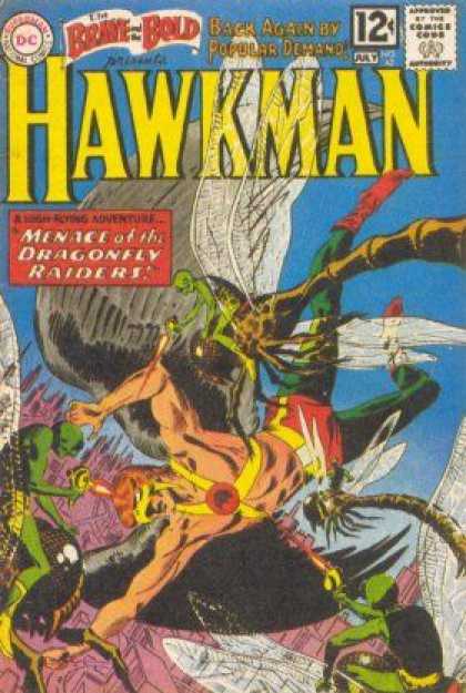 Brave and the Bold 42 - Hawkman - Menace Of The Dragonfly Raiders - Green Men - Wings - Red Boots - Joe Kubert