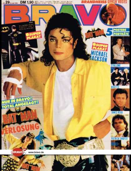 Bravo - 29/89, 13.07.1989 - Michael Jackson - Batman - Axel Rose (Guns N' Roses)