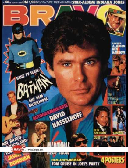 Bravo - 40/89, 28.09.1989 - David Hasselhoff - Den Harrow - Batman (TV Serie) - Jason Do