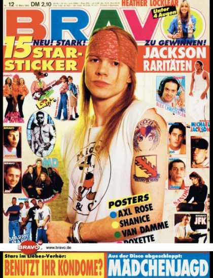 Bravo - 12/92, 12.03.1992 - Axl Rose (Guns N' Roses) - Heather Locklear -
