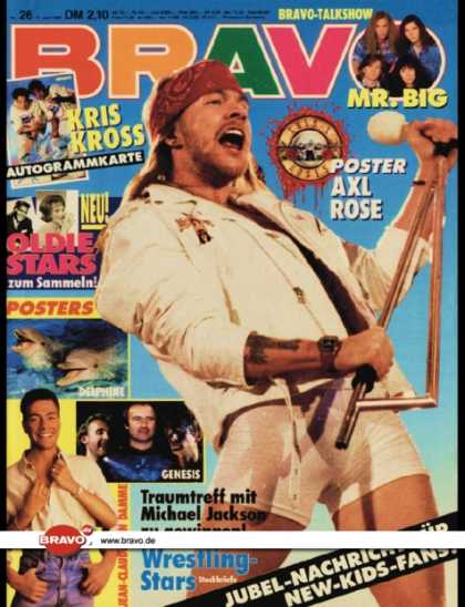Bravo - 26/92, 17.06.1992 - Axl Rose (Guns N' Roses) - New Kids on the Block - Mr. Big