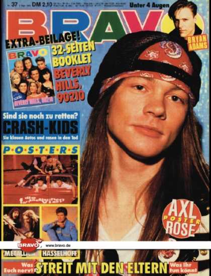 Bravo - 37/92, 03.09.1992 - Axl Rose (Guns N' Roses) - Bryan Adams