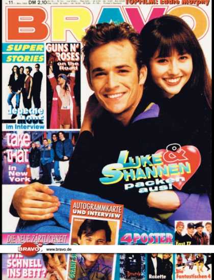 Bravo - 11/93, 11.03.1993 - Luke Perry & Shannen Doherty (Berverly Hills 90210, TV Serie