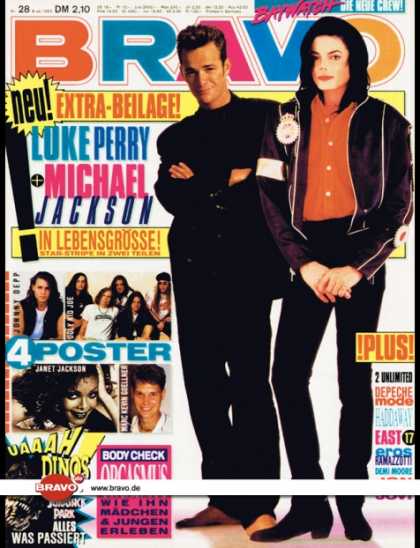 Bravo - 28/93, 08.07.1993 - Luke Perry (Beverly Hills 90210, TV Serie) & Michael Jackso