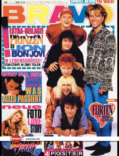 Bravo - 46/93, 11.11.1993 - Die Prinzen & Jon Bon Jovi - Beverly Hills 90210 (TV Serie)