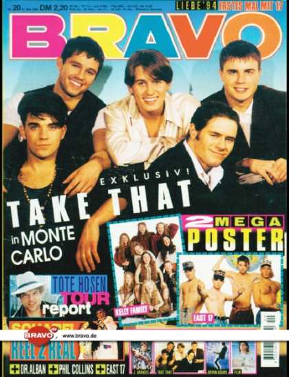 Bravo - 20/94, 11.05.1994 - Take That - Campino (Die Toten Hosen) - Reel 2 Real -