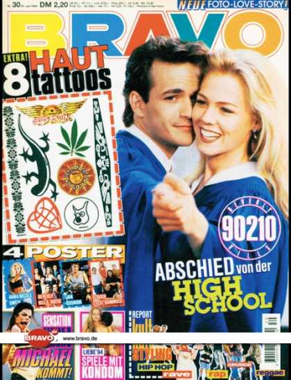 Bravo - 30/94, 21.07.1994 - Luke Perry & Jennifer Garth (Beverly Hills 90210, TV Serie)