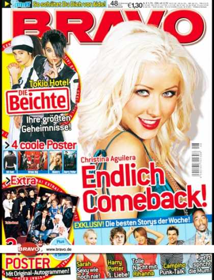 Bravo - 48/05, 23.11.2005 - Christina Aguilera - Tom Kaulitz, Bill Kaulitz (Tokio Hotel)