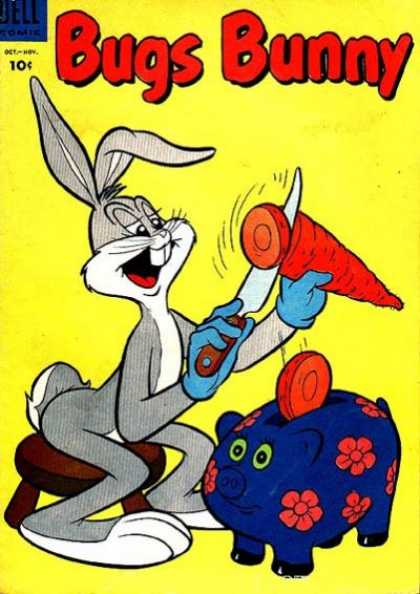 Bugs Bunny 39 - Carrot - Knife - Stool - Piggy Bank - Dell Comics