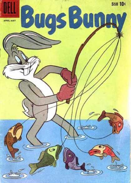 Bugs Bunny 72 - Fish - Fishing - Rod - Rabbit - Water