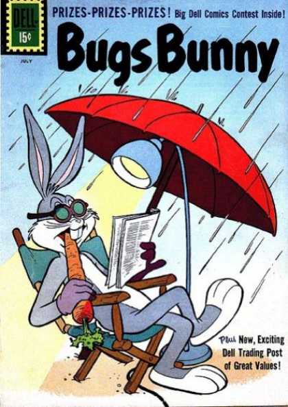 Bugs Bunny 79 - Umbrella - Carrot - Rain - Rabbit - Lamp