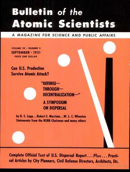 Bulletin of the Atomic Scientists - September 1951