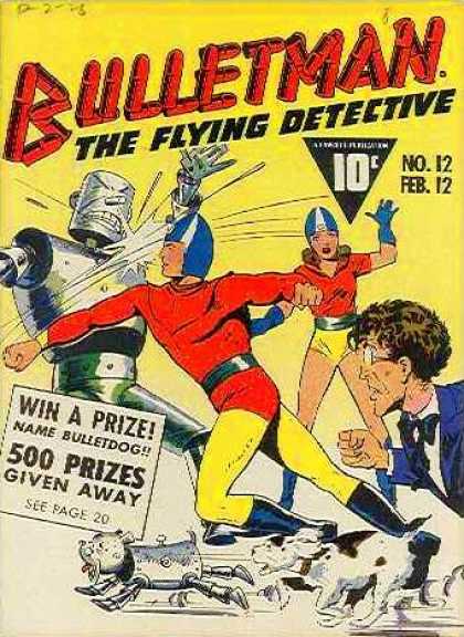 Flying Detective - Robot - Woman - Helmet - Blue And White Bulletman 12 - Flying Detective - Robot - Woman - Helmet - Blue And White