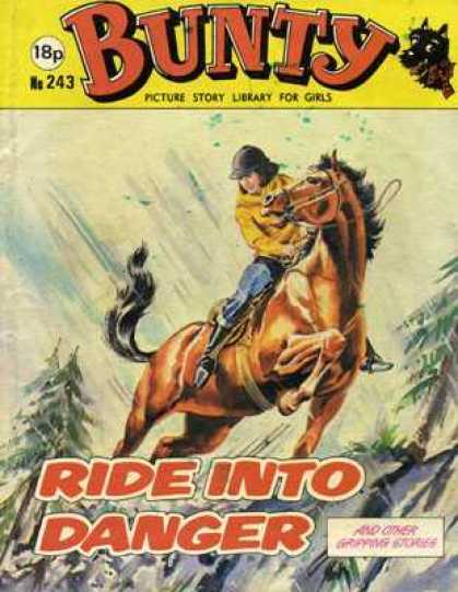 Bunty Picture Story Library 243 - Trees - Nr243 - Ride Into Danger - Girls - Horse
