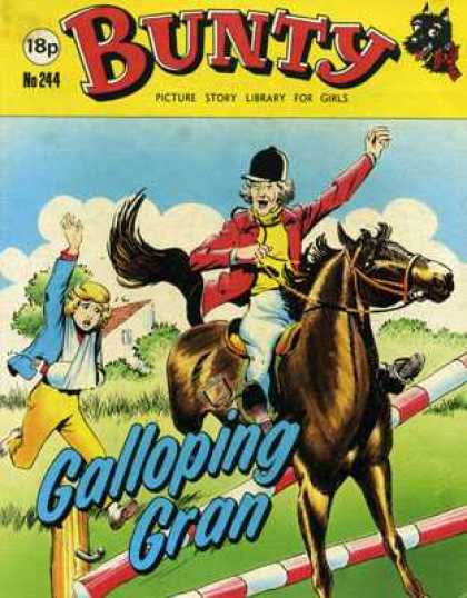 Bunty Picture Story Library 244 - Galloping Gran - Horse - Broken Arm - Jump - Chase