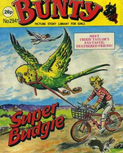 Bunty Picture Story Library 294 - Super Budgie - Bicycle - Trixie Taylor - Rabbit - Stork