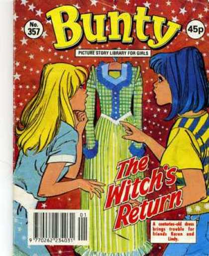 Bunty Picture Story Library 357 - Witch - Dress - Girls - Blue Hair - Stars