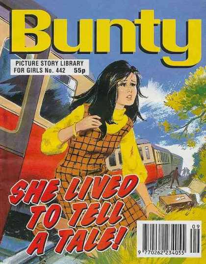 Bunty Picture Story Library 442 - Yellow Shirt - Checked Dress - Trains - Train Wreck - Luggage