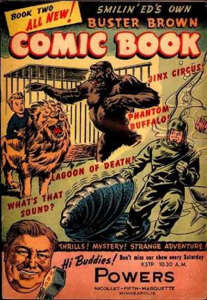 Buster Brown Comics 2 - Animal - Line - Letters - Cages - Lion